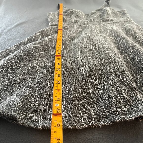 Lulus Tweed Fit & Flare Dress Size M Black White Sleeveless V-Neck Cocktail - Picture 10 of 10